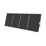 The 400W PRO Solar Blanket with Raptor Skin is a foldable, rectangular black panel with monocrystalline cells and four sections, standing upright on its kickstand—ideal for portable solar energy needs.
