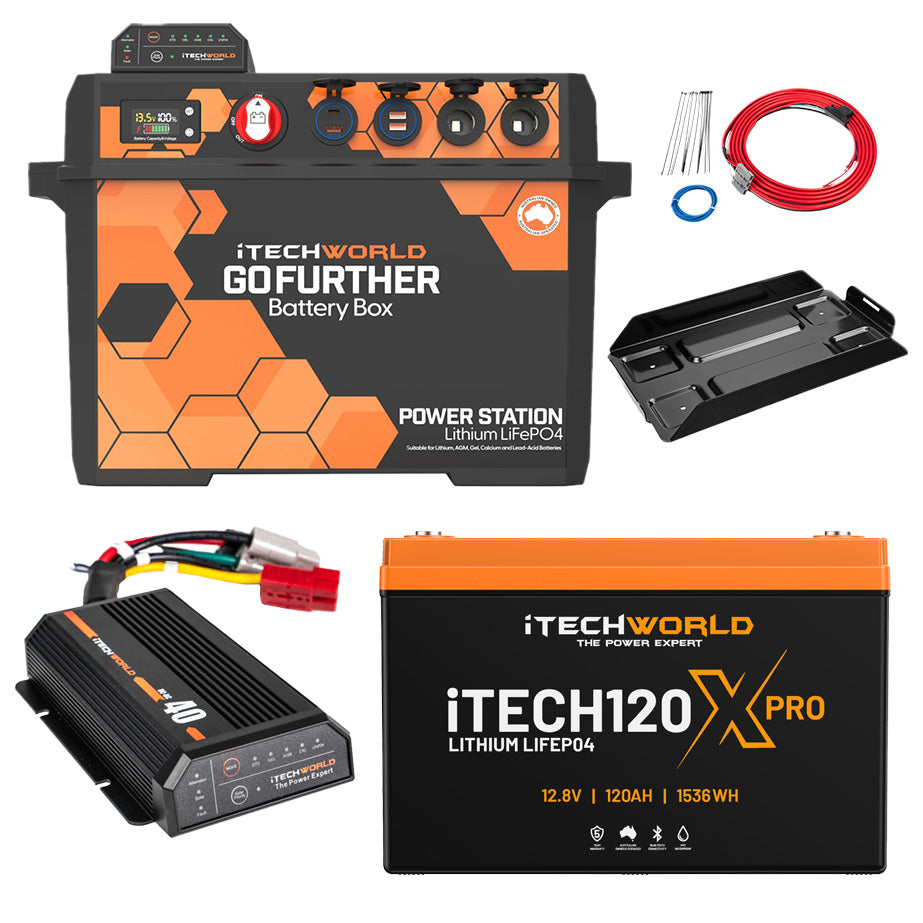 Pro GoFurther Battery Box Bundle with iTECHDCDC40 + iTECH120X Pro Lithium Battery with Bluetooth