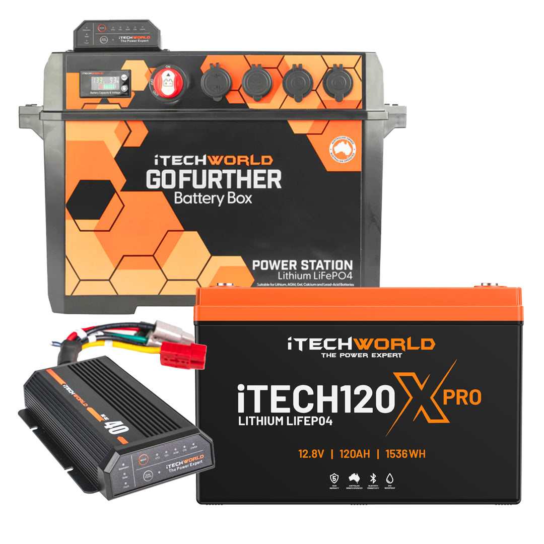 Pro GoFurther | Battery Box Bundle | with iTECHDCDC40 Battery Charger and iTECH120X PRO Lithium Battery