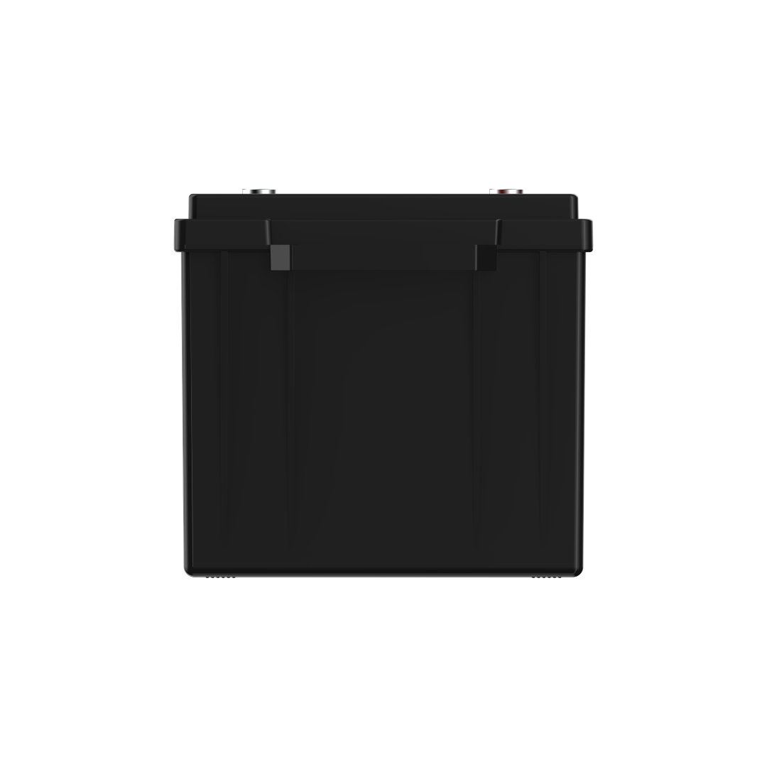 The iTechworld iTECH200 Deep Cycle Lithium Battery (LiFePO4 200Ah 12V) is a black, rectangular, flat-top battery with dual terminals, shown front-on against a plain white background.