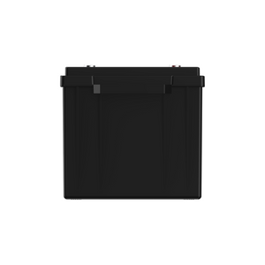 The iTechworld iTECH200 Deep Cycle Lithium Battery (LiFePO4 200Ah 12V) is a black, rectangular, flat-top battery with dual terminals, shown front-on against a plain white background.