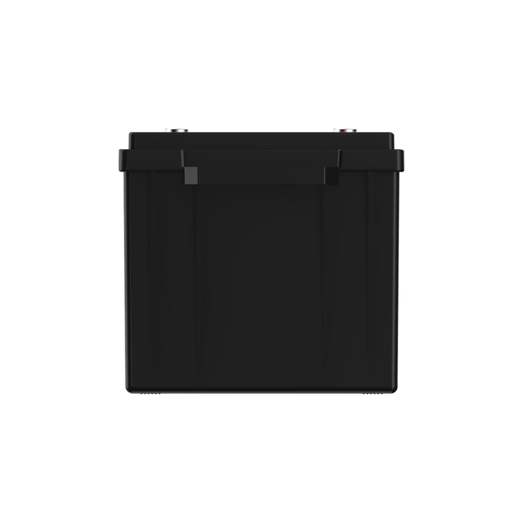 The iTechworld iTECH200 Deep Cycle Lithium Battery (LiFePO4 200Ah 12V) is a black, rectangular, flat-top battery with dual terminals, shown front-on against a plain white background.
