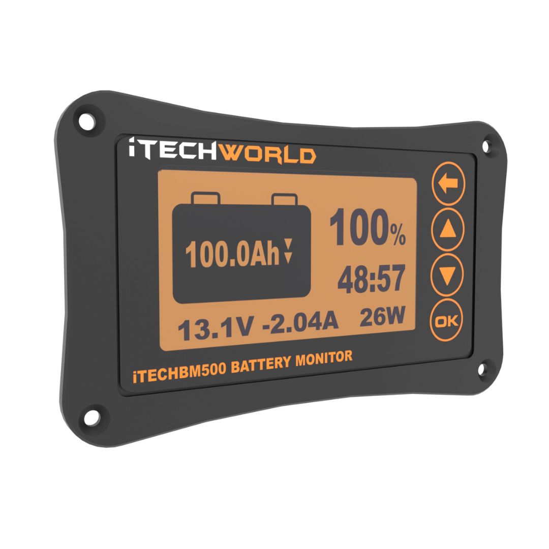 iTECHBM500 (NEW 2024 Model) - 500Amp Battery Monitor with Shunt - iTechworld