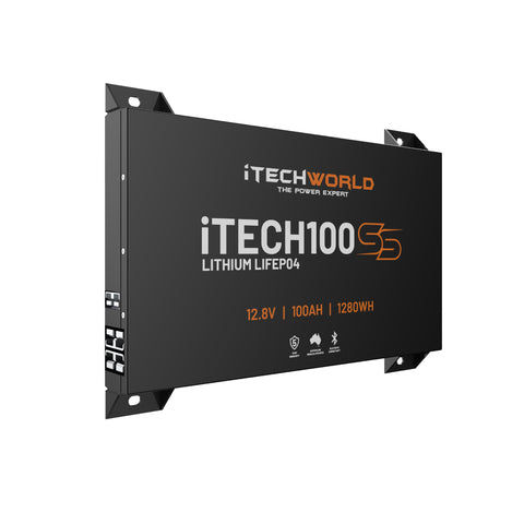 iTECH100SS | Super Slim Deep Cycle Lithium Battery | with Bluetooth LiFePO4 100Ah