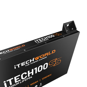 iTECH100SS (New 2025 Model) 100Ah 12v Super Slim Deep Cycle Lithium Battery with Bluetooth - iTechworld