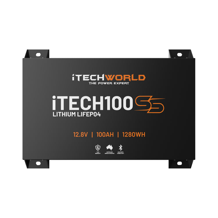 iTECH100SS (New 2025 Model) 100Ah 12v Super Slim Deep Cycle Lithium Battery with Bluetooth - iTechworld