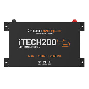 iTECH200SS (New 2025 Model) 200Ah 12v Super Slim Deep Cycle Lithium Battery with Bluetooth - iTechworld