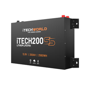 iTECH200SS (New 2025 Model) 200Ah 12v Super Slim Deep Cycle Lithium Battery with Bluetooth - iTechworld