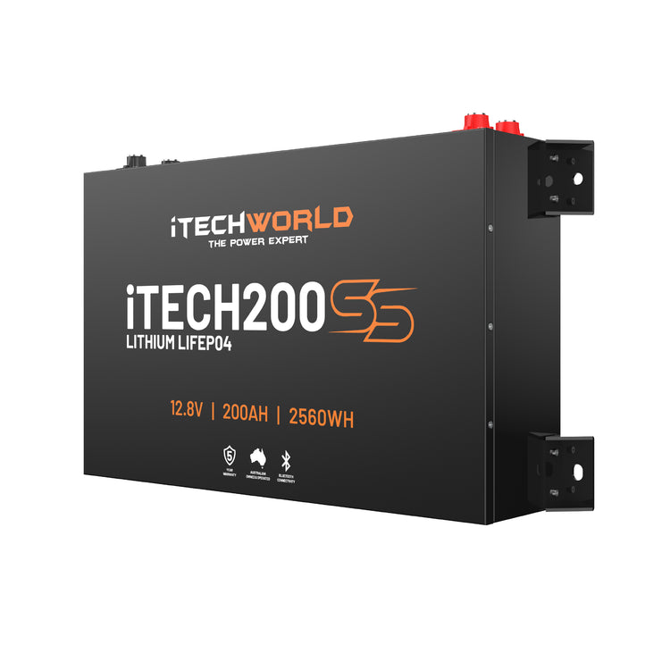 iTECH200SS (New 2025 Model) 200Ah 12v Super Slim Deep Cycle Lithium Battery with Bluetooth - iTechworld