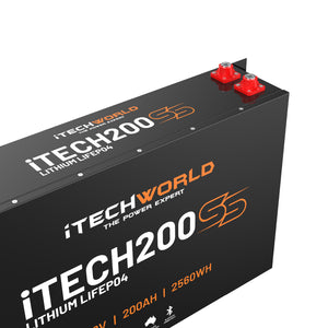 iTECH200SS (New 2025 Model) 200Ah 12v Super Slim Deep Cycle Lithium Battery with Bluetooth - iTechworld