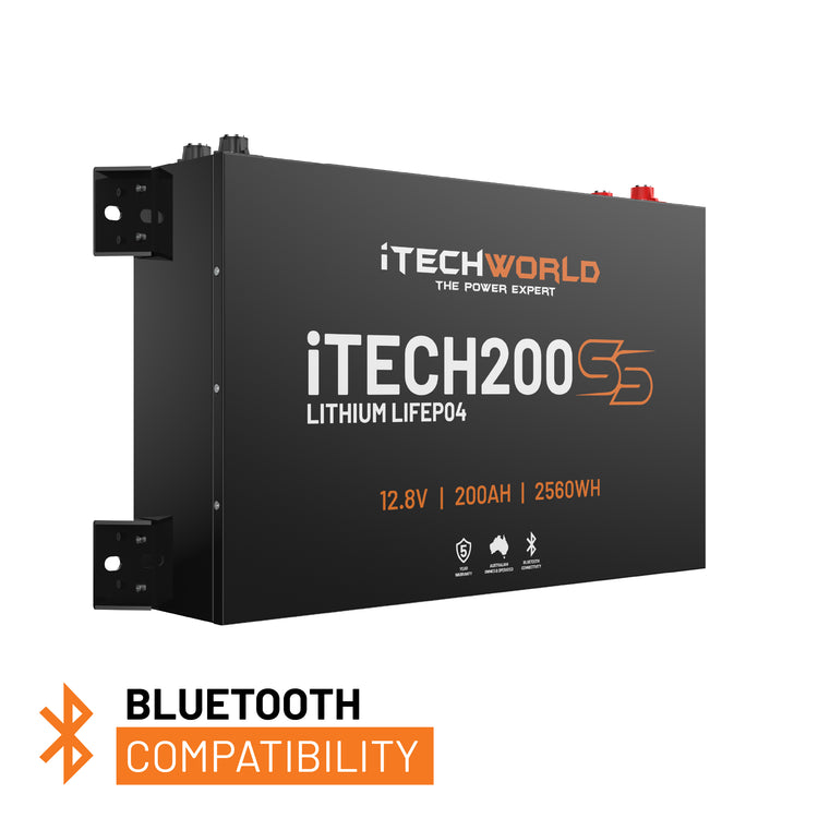 iTECH200SS (New 2025 Model) 200Ah 12v Super Slim Deep Cycle Lithium Battery with Bluetooth - iTechworld