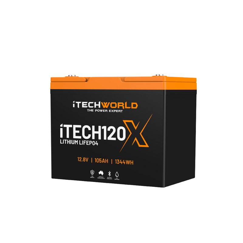 iTECH120X Deep Cycle Lithium Battery with Bluetooth LiFePO4 105Ah ...