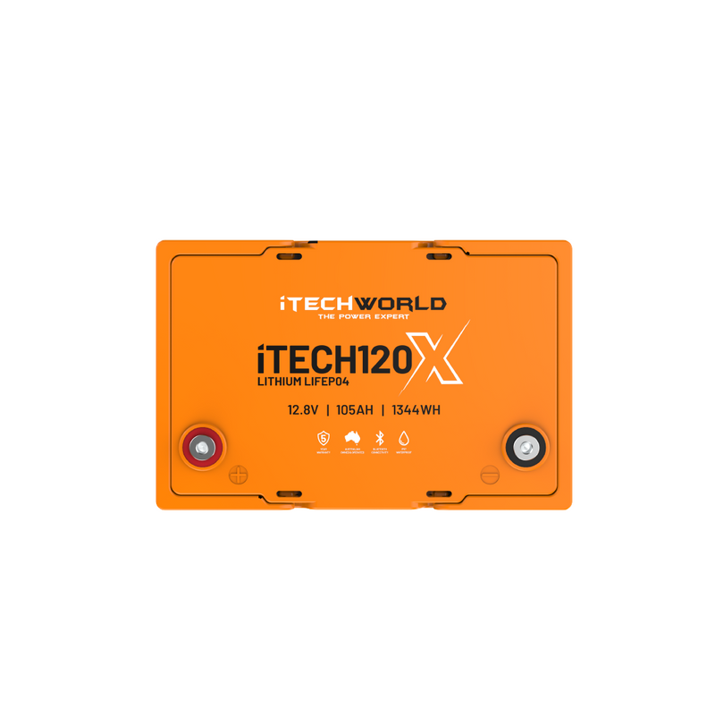iTECH120X Deep Cycle Lithium Battery with Bluetooth LiFePO4 105Ah ...