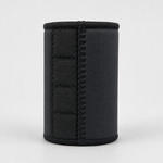 The iTechworld Magnetic Stubby Holder (375mL) is a black, cylindrical neoprene holder with reinforced stitching and a textured magnetic strip, shown standing upright against a plain light gray background.