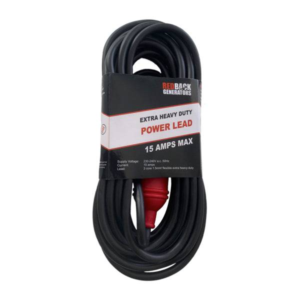 15Amp Caravan Extension Lead 10M 240V Extra Heavy Duty Redback - iTechworld