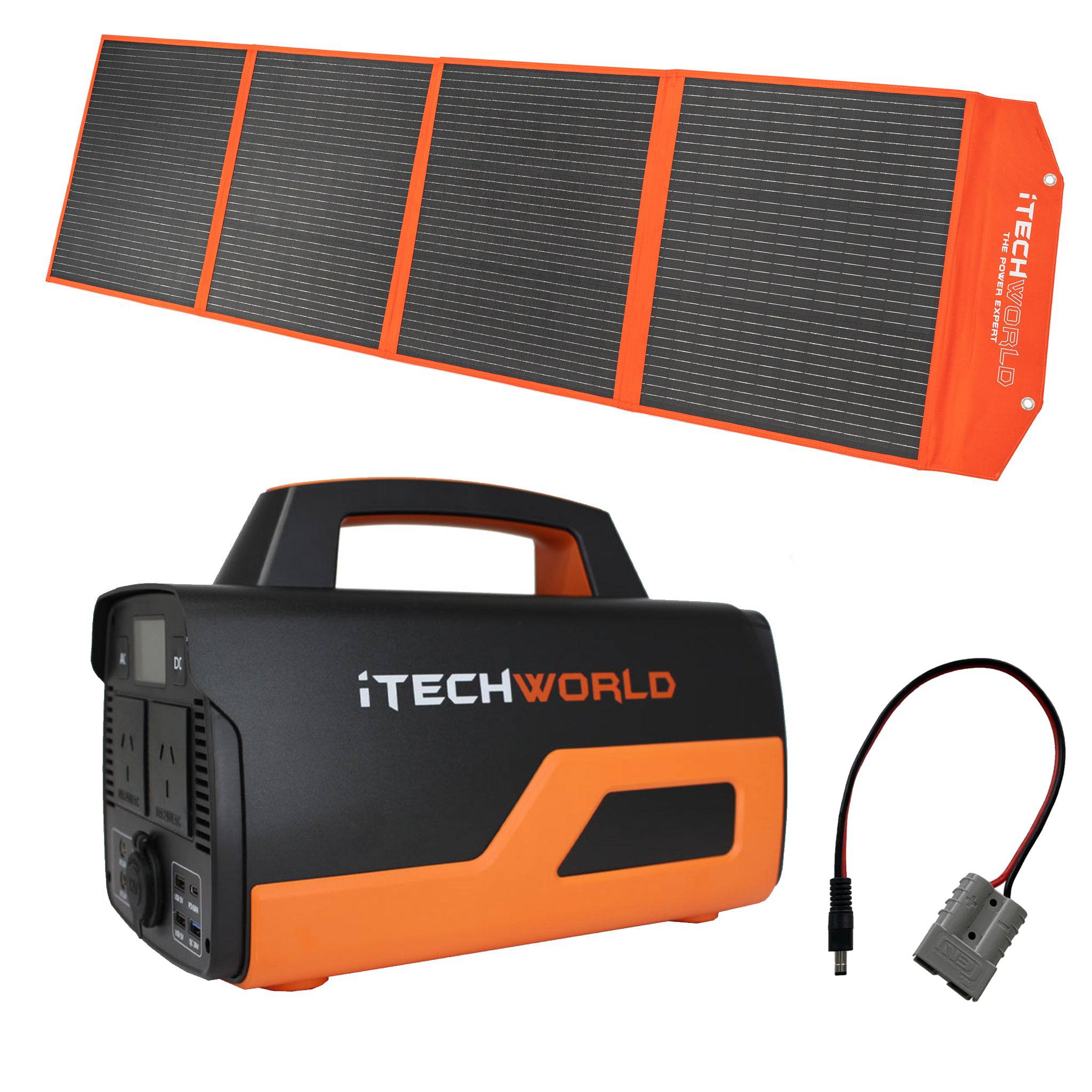 SOLAR GENERATOR KIT iTECH500 POWER STATION + 200W SOLAR BLANKET KIT + SOLAR ADAPTER - iTechworld