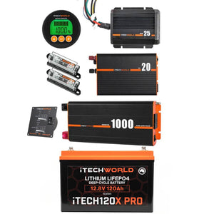 Lithium 4WD Kit - iTECH120X, iTECHDCDC25, iTECHBC20, iTECHBM500 & 1000w inverter - iTechworld
