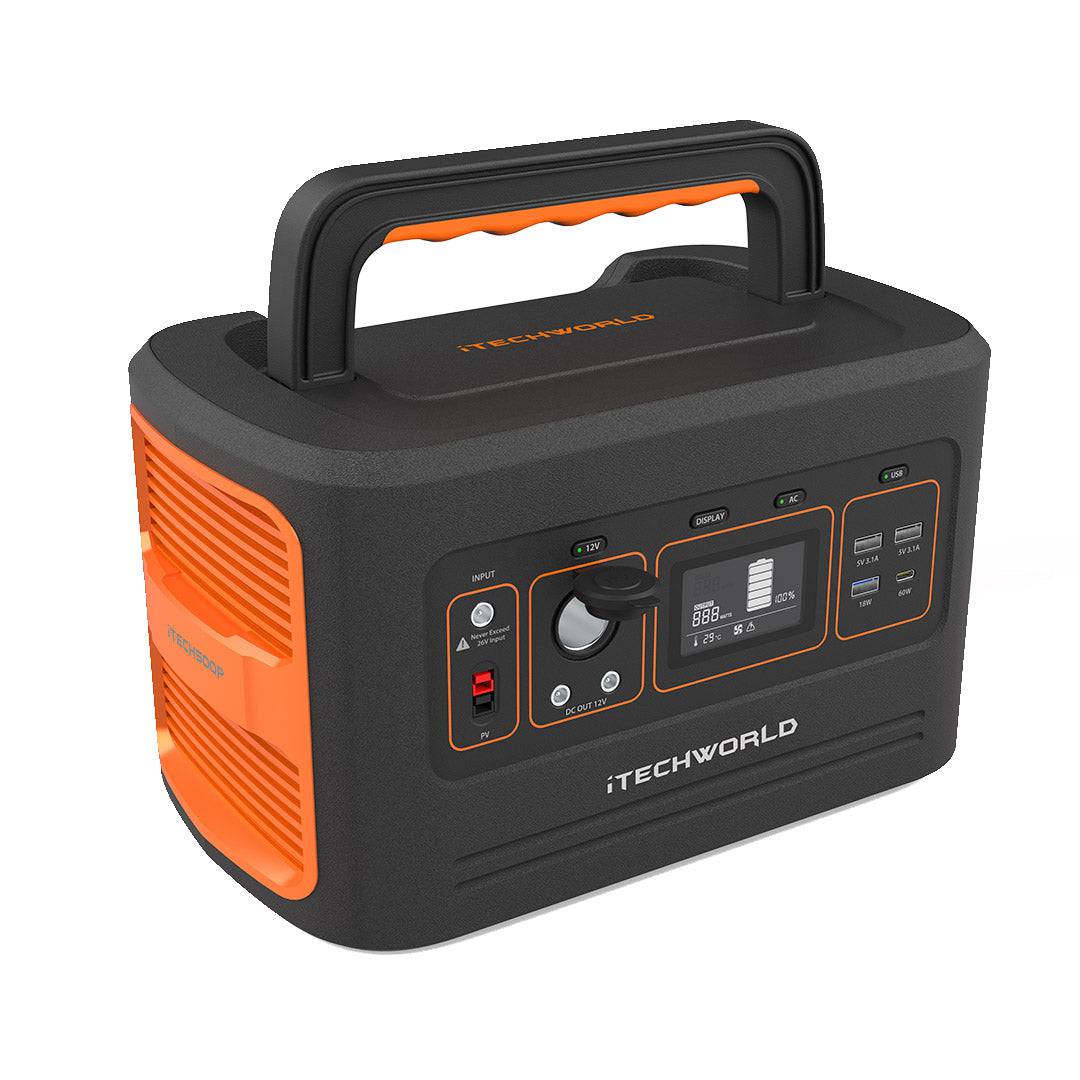 iTECH500P Lithium Portable Power Station with FREE 200W Solar Blanket & Solar Adapter - iTechworld