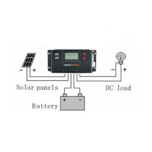 30 Amp solar panel Regulator charger with LCD, diagram